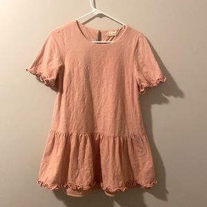 Alter’d State- Pink Mini Dress- Ruffled Sleeves and Bottom- Size S